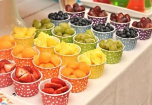 Menús saludables y sencillos Fiesta infantil - Menús saludables y sencillos, Frutas y snacks.